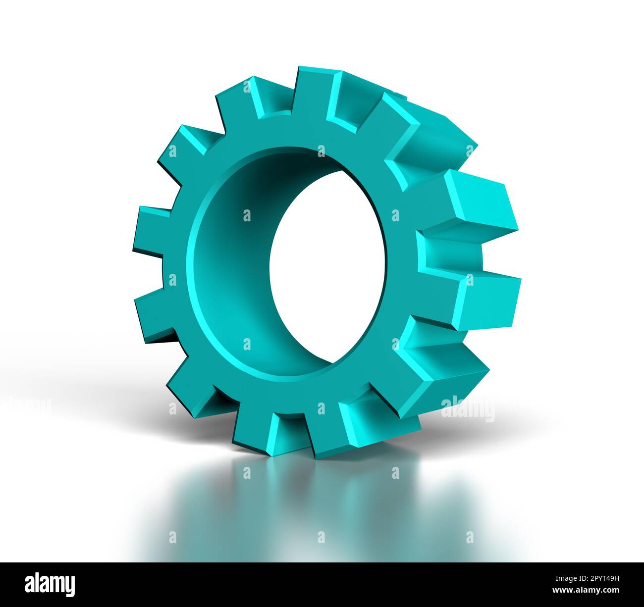 3D Gang auf weißem Hintergrund Stockfoto