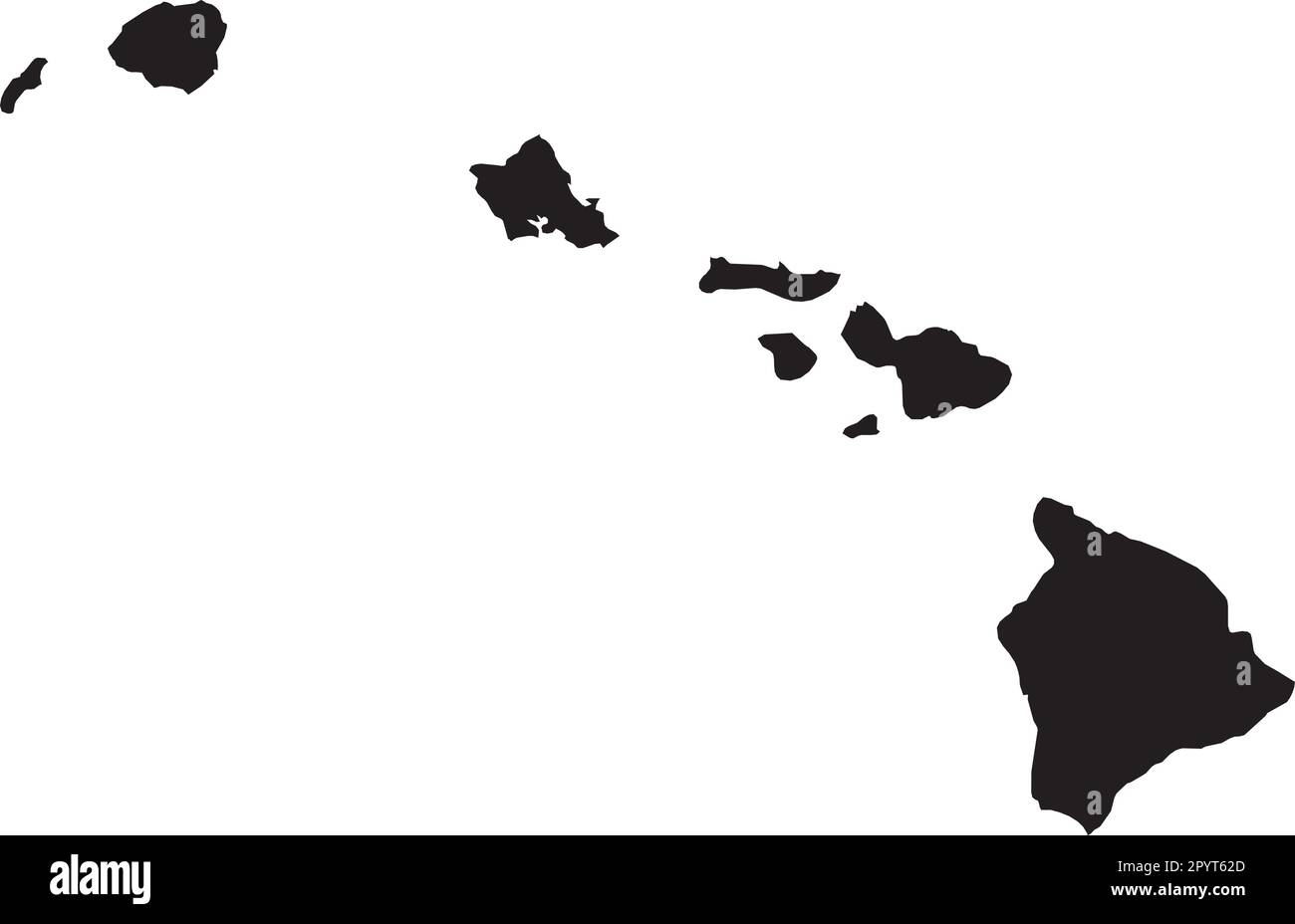 SCHWARZE CMYK-Farbkarte von HAWAII, USA Stock Vektor