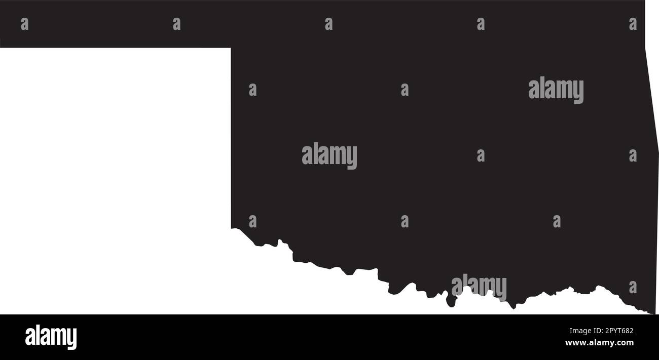 SCHWARZE CMYK-Farbkarte von OKLAHOMA, USA Stock Vektor