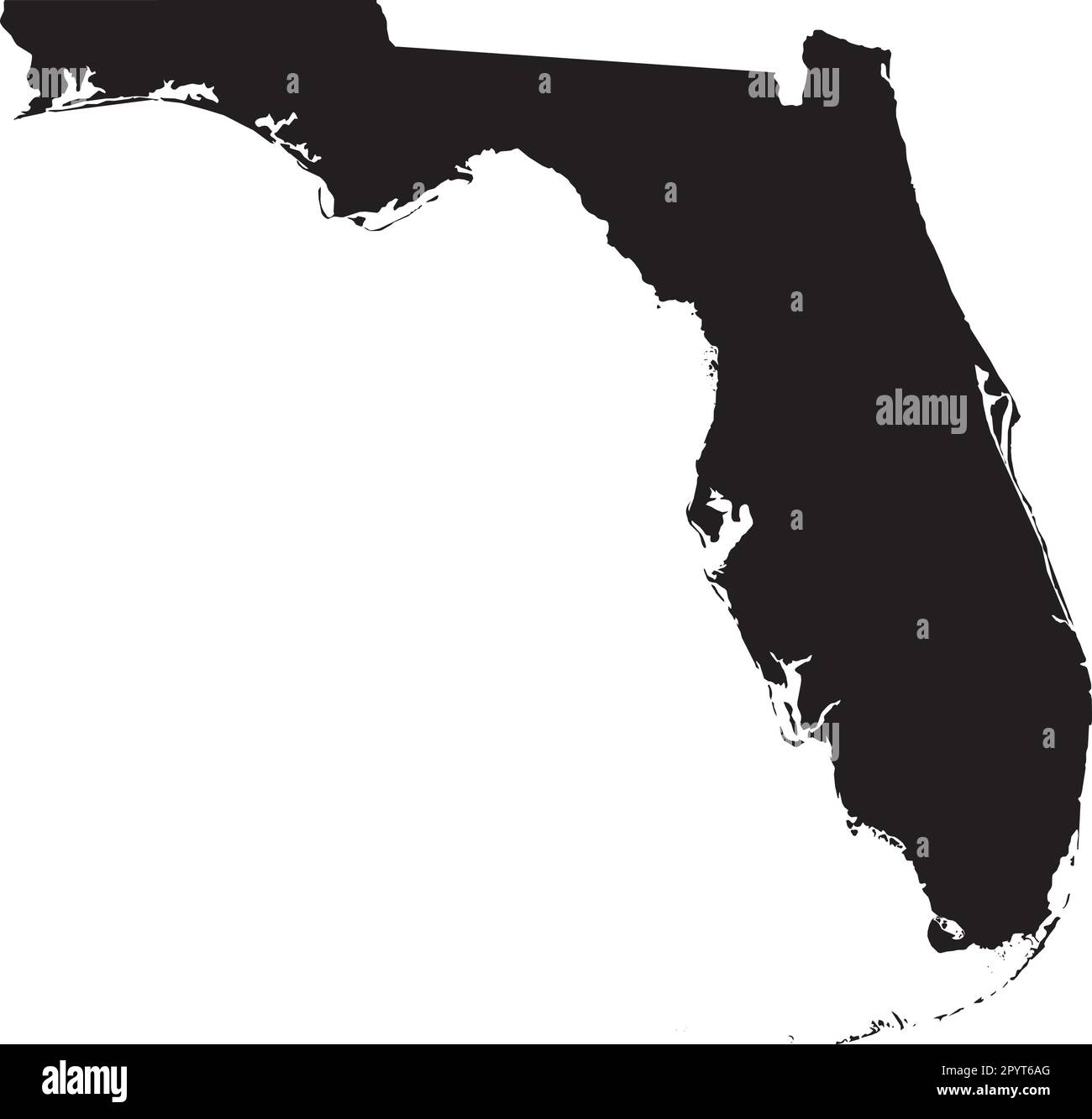 SCHWARZE CMYK-Farbkarte von FLORIDA, USA Stock Vektor
