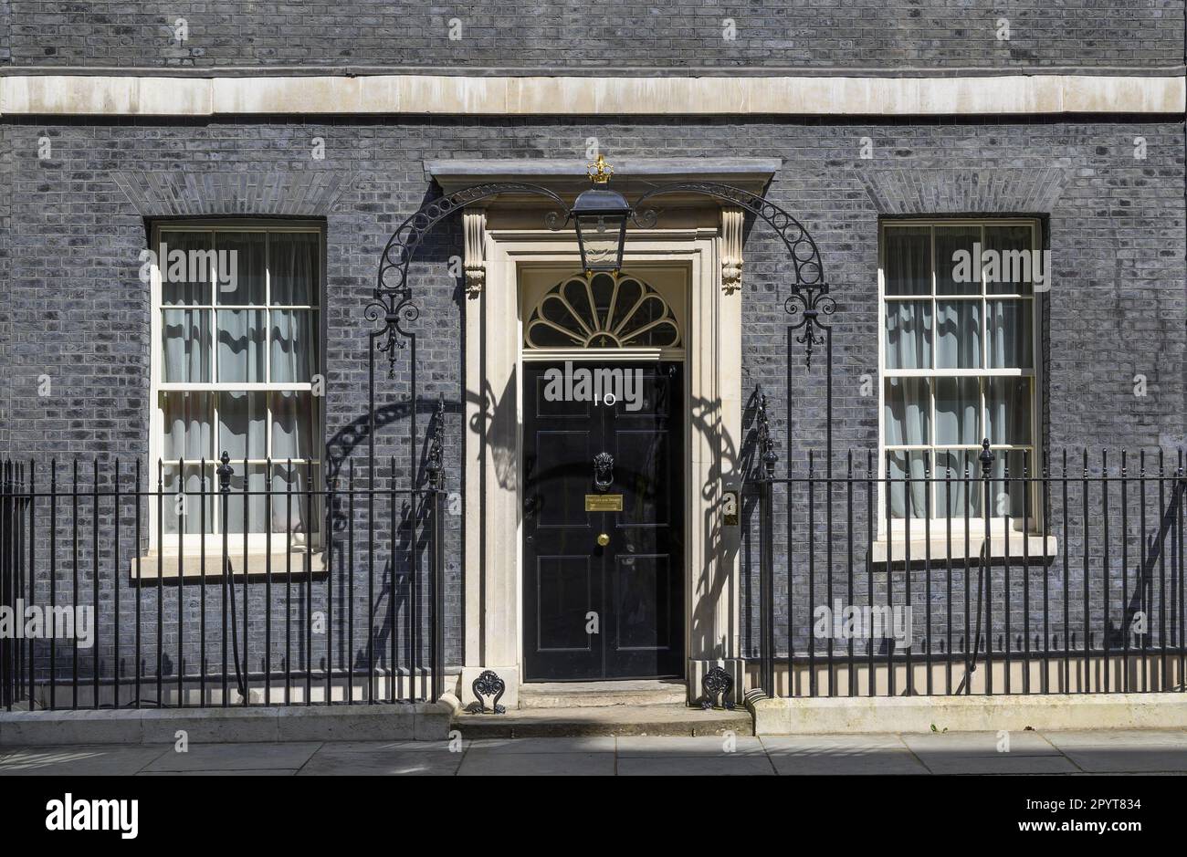 London, England, Großbritannien. 10 Downing Street Fassade Stockfoto