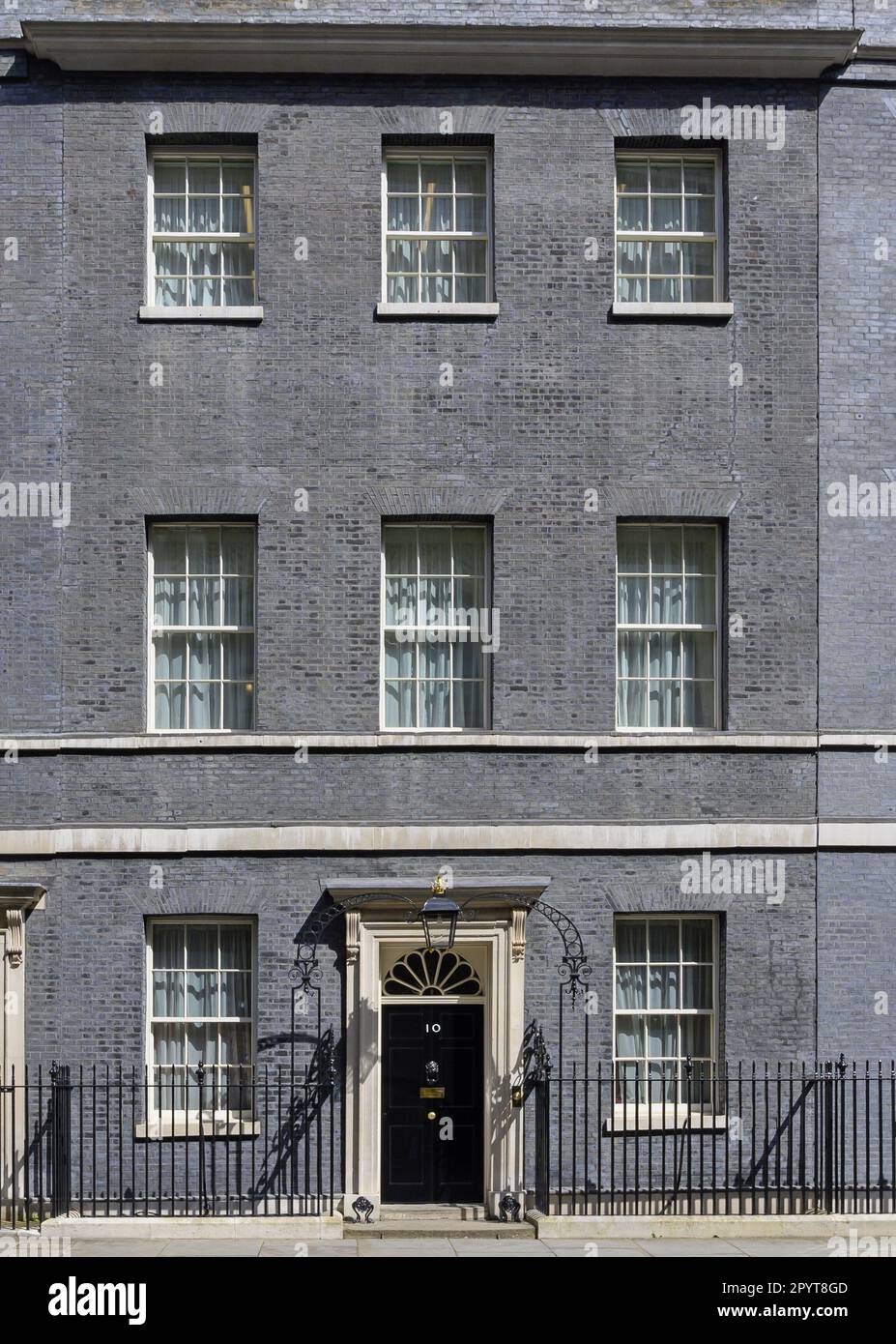 London, England, Großbritannien. 10 Downing Street Fassade Stockfoto