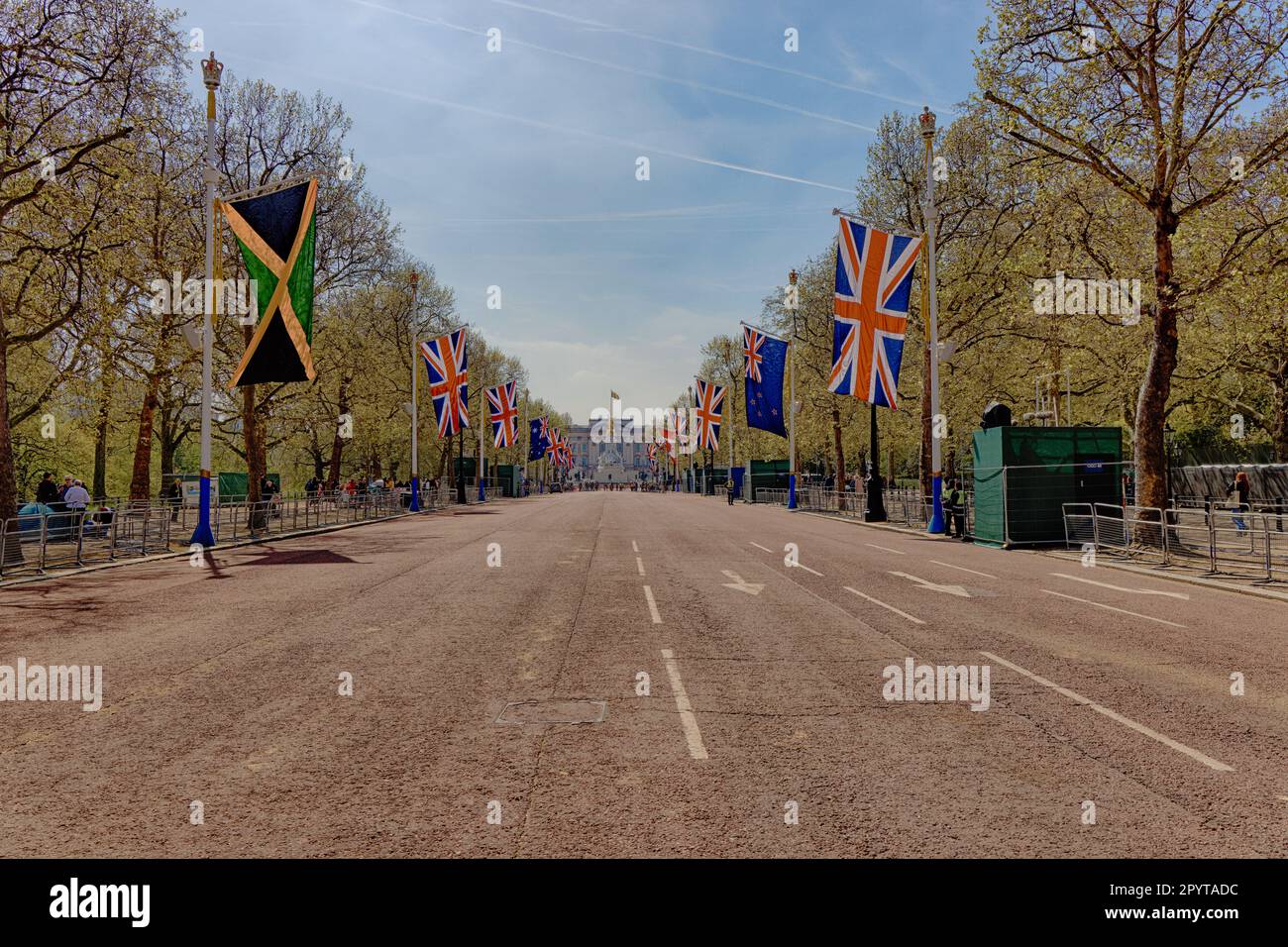 Die Mall London in Vorbereitung auf eine Krönung Stockfoto