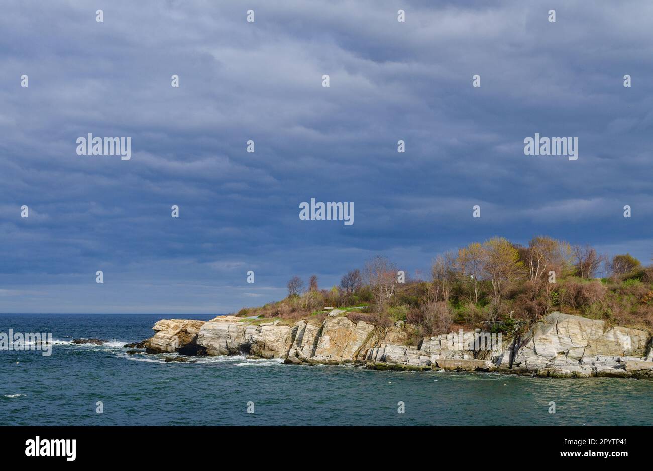 Wunderschöner Tag am Portland Head Light, Cape Elizabeth, Maine Stockfoto