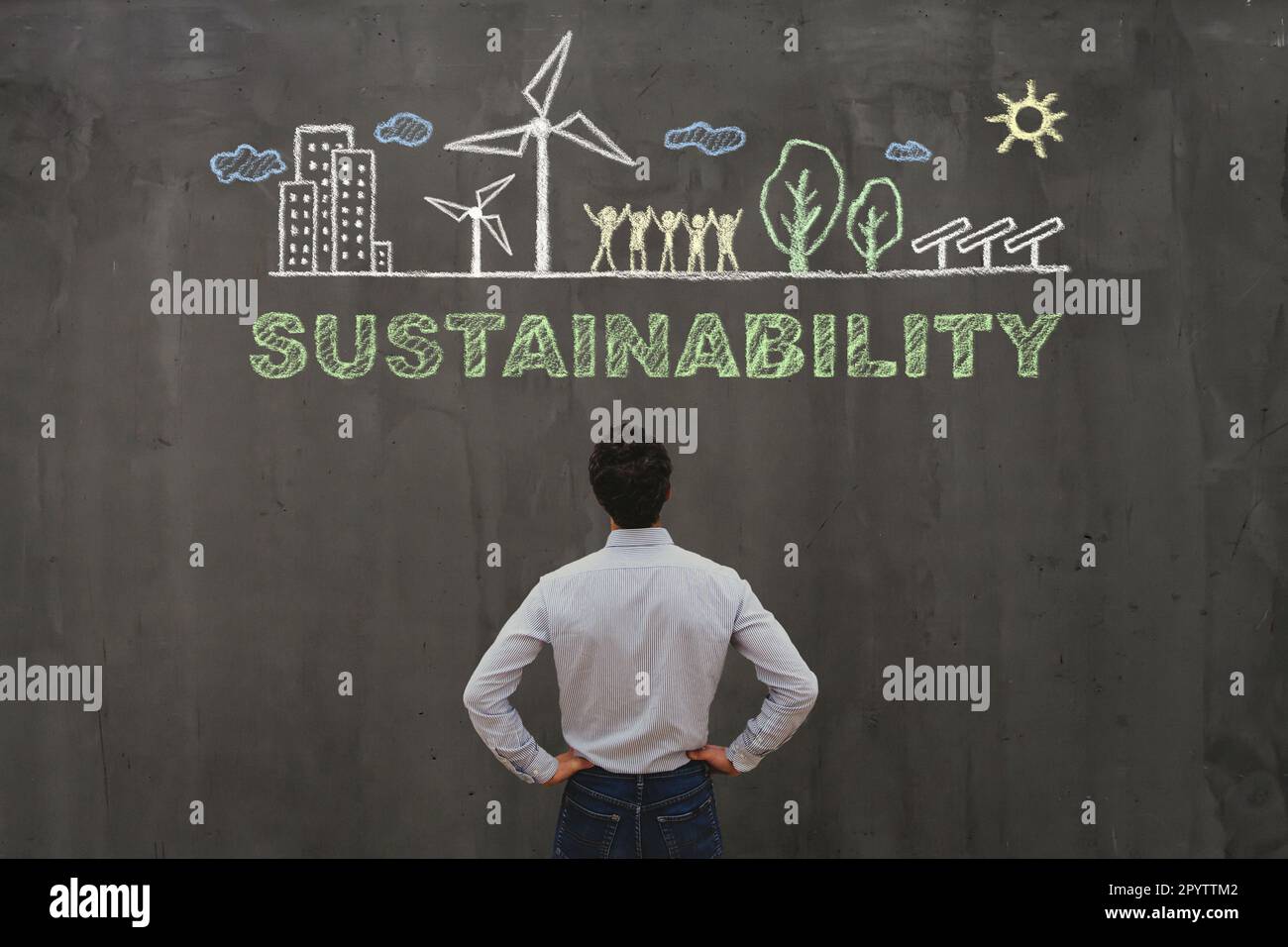 Nachhaltigkeitskonzept, nachhaltige Entwicklung in der Wirtschaft Stockfoto