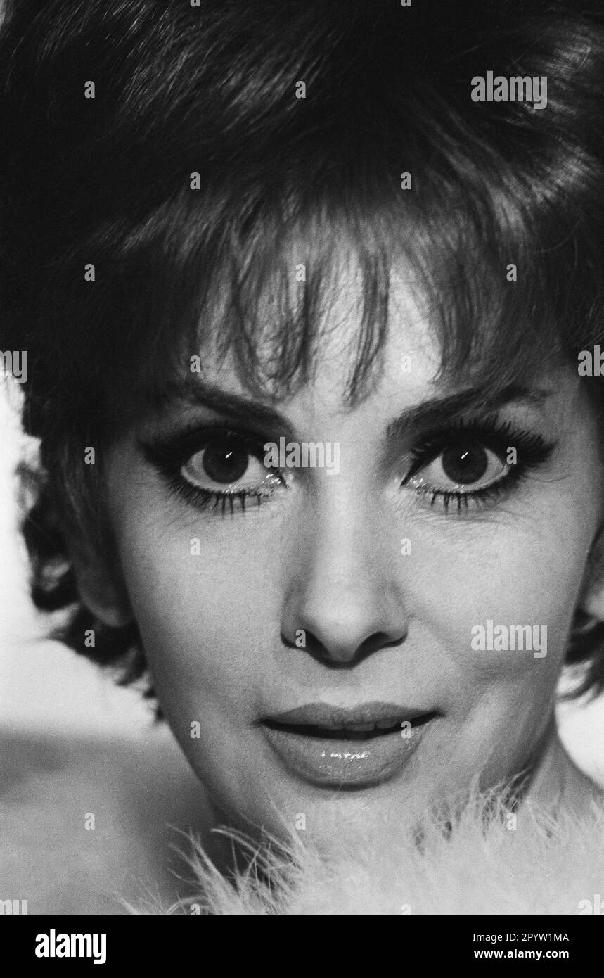 Italien, Rom, 16.09.1967 die italienische Schauspielerin Gina Lollobrigida. [Maschinelle Übersetzung] Stockfoto