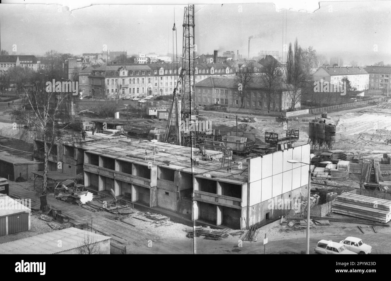 Potsdam November 1970 Neubau Zentrum südlich Wilhelm-Raabe-Straße ein achtstöckiges Haus wird gebaut Foto: MAZ/Wolfgang Mallwitz [maschinelle Übersetzung] Stockfoto