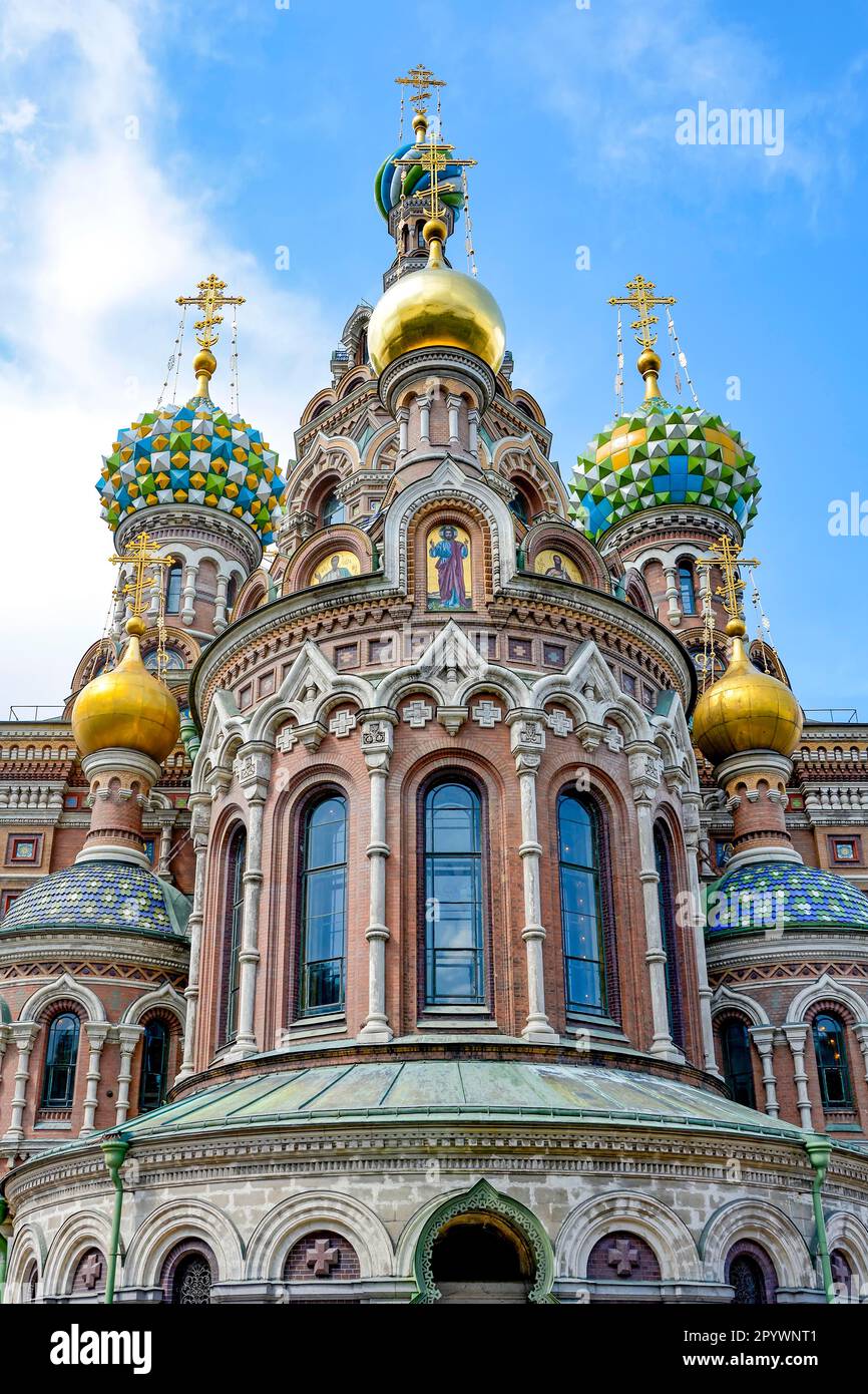 Fassade der berühmten Erlöserkirche, Me St. Petersburg, Russland, Brasilien Stockfoto