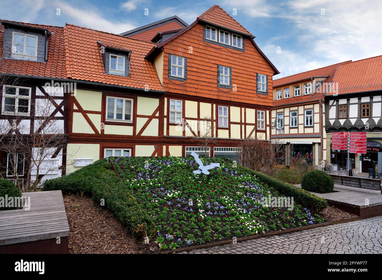 Blumenuhr, Wernigerode, Harz, Sachsen-Anhalt, Deutschland Stockfoto