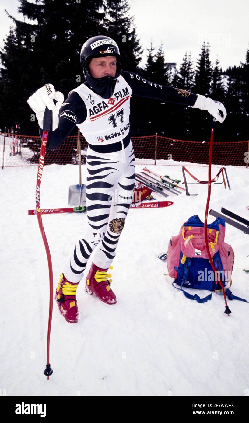 Alpine Ski World Cup 1993/1994 Kitzbühel Training 14.01.1994 (Aufnahmedatum geschätzt) Markus WASMEIER (Deutschland) FOTO: WEREK Pressebildagentur xxNOxMODELxRELEASExx [automatisierte Übersetzung]- ÖSTERREICH AUS Stockfoto