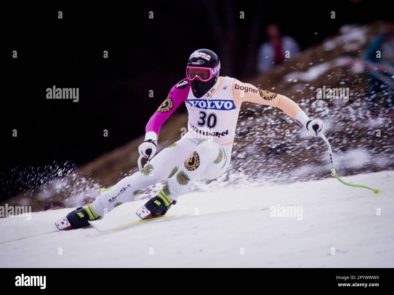 Alpine Ski World Cup 1990/1991 Kitzbühel Downhill 12.01.1991 Markus WASMEIER (Deutschland) FOTO: WEREK Pressebildagentur xxNOxMODELxRELEASExx [automatisierte Übersetzung]- ÖSTERREICH AUS Stockfoto