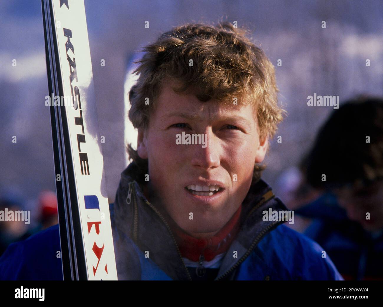 Alpine Ski World Cup 1990/1991 Kitzbühel Downhill 12.01.1991 Pirmin ZURBRIGGEN (Schweiz) FOTO: WEREK Press Picture Agency xxNOxMODELxRELEASExx [maschinelle Übersetzung]- ÖSTERREICH OUT Stockfoto