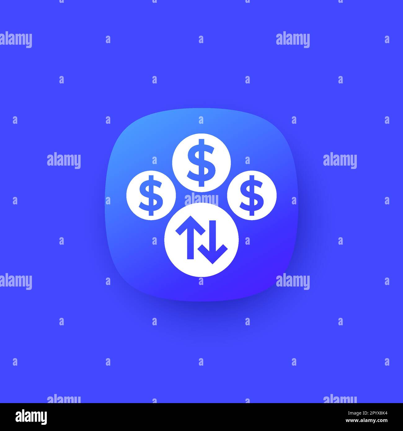 Symbol, Vektor für dynamische oder sprunghafte Preisgestaltung Stock Vektor