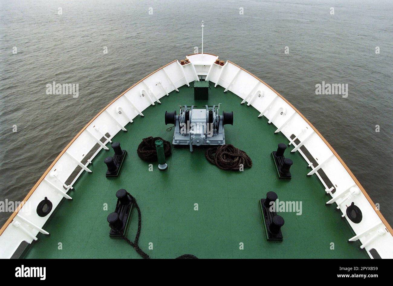 Datum der Aufnahme: 23.08.1994. Motorschiff auf dem Weg von Helgoland nach Cuxhaven. [Maschinelle Übersetzung] Stockfoto