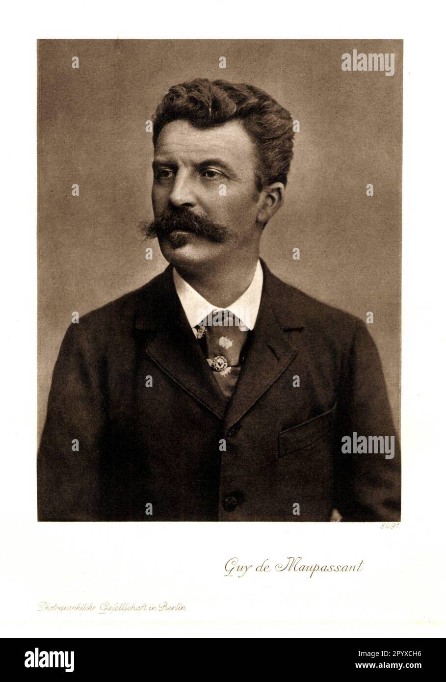 Guy de Maupassant (1850-1893), französischer Schriftsteller. Foto. Foto: Heliogravure, Corpus Imaginum, Hanfstaengl Collection. [Maschinelle Übersetzung] Stockfoto