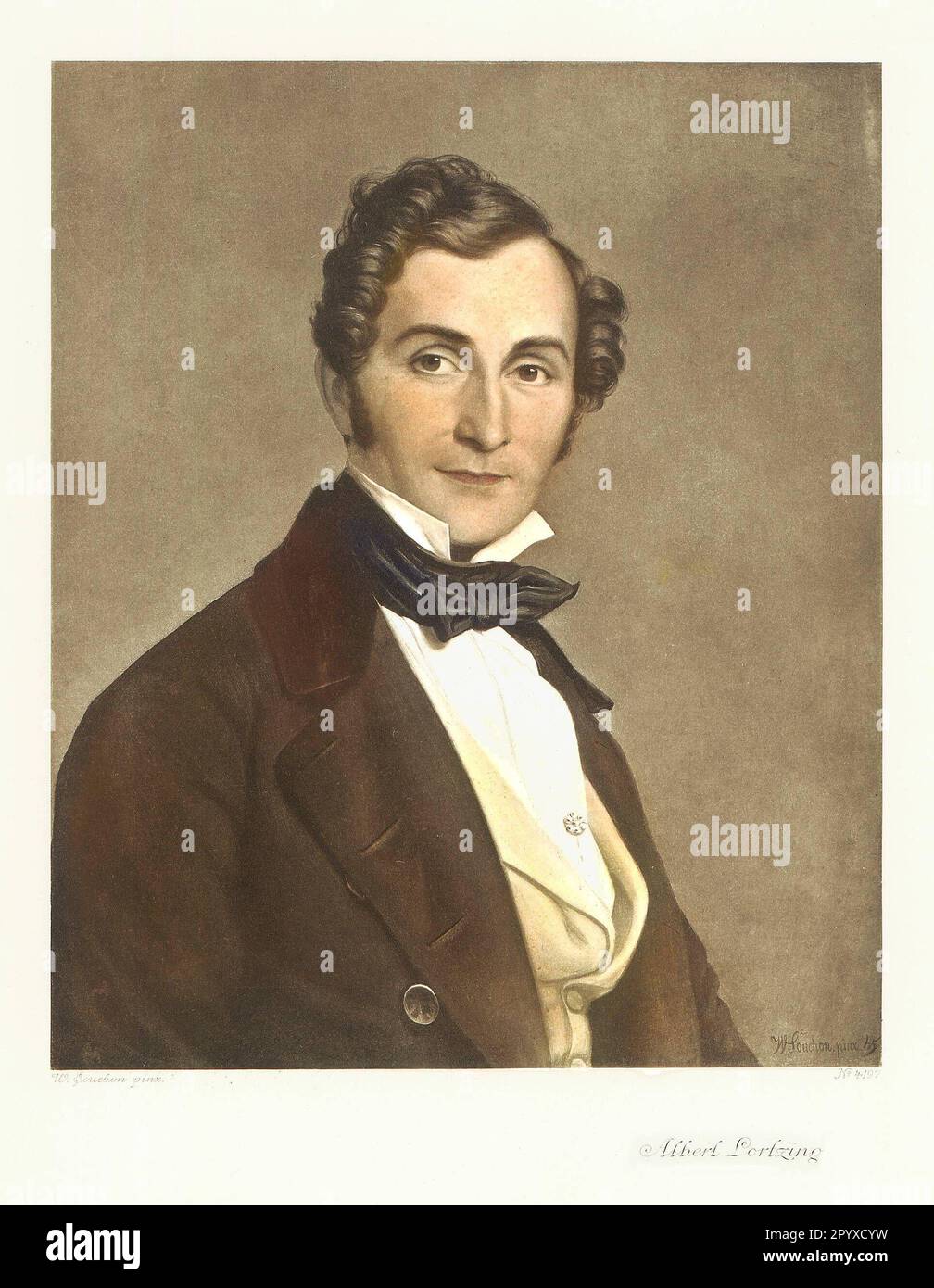 Albert Lortzing (1801-1851), deutscher Komponist. Gemälde von W. Souchon. Foto: Heliogravure, Corpus Imaginum, Hanfstaengl Collection. [Maschinelle Übersetzung] Stockfoto