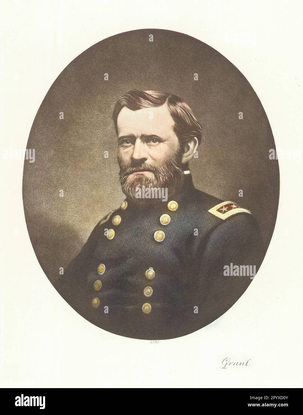 Ulysses Simpson Grant (1822-1885), General der Amerikanischen Union im Sezessionskrieg. Später Secretary of war (1867-68) und 18. President of the United States (1869-77). Malerei. Foto: Heliogravure, Corpus Imaginum, Hanfstaengl Collection. [Maschinelle Übersetzung] Stockfoto