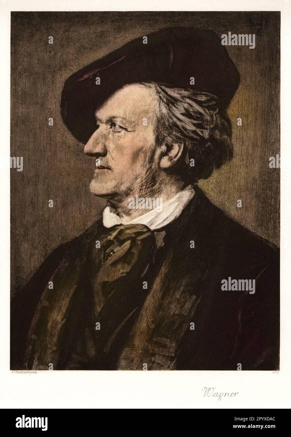 Richard Wagner (1813-1883), deutscher Komponist. Gemälde von Franz von Lenbach aus dem Jahre 1872. Foto: Heliogravure, Corpus Imaginum, Hanfstaengl Collection. [Maschinelle Übersetzung] Stockfoto