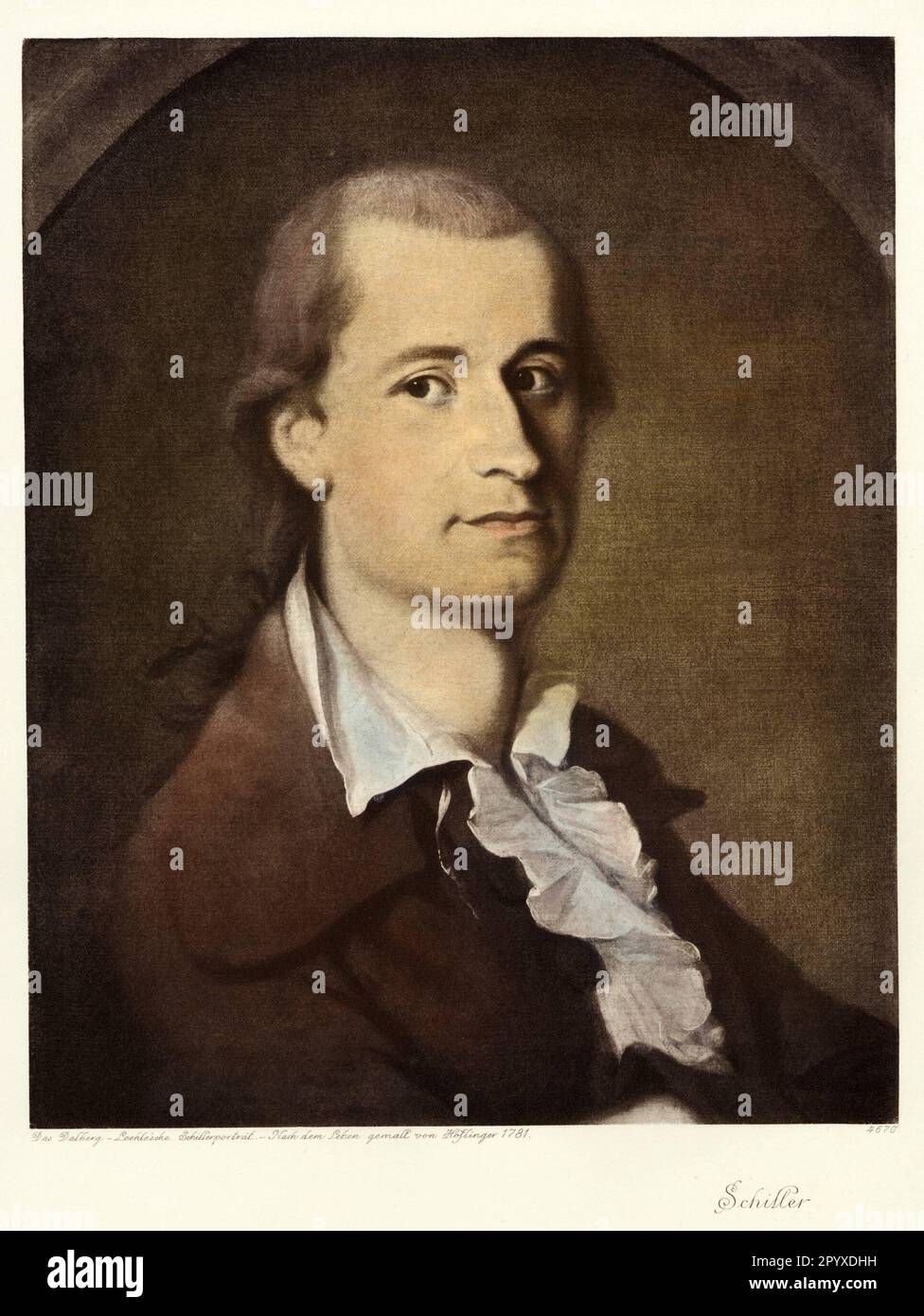 Friedrich von Schiller (1759-1805), deutscher Dichter, Gemälde von Höflinger aus dem Jahre 1781. Foto: Heliogravure, Corpus Imaginum, Hanfstaengl Collection. [Maschinelle Übersetzung] Stockfoto