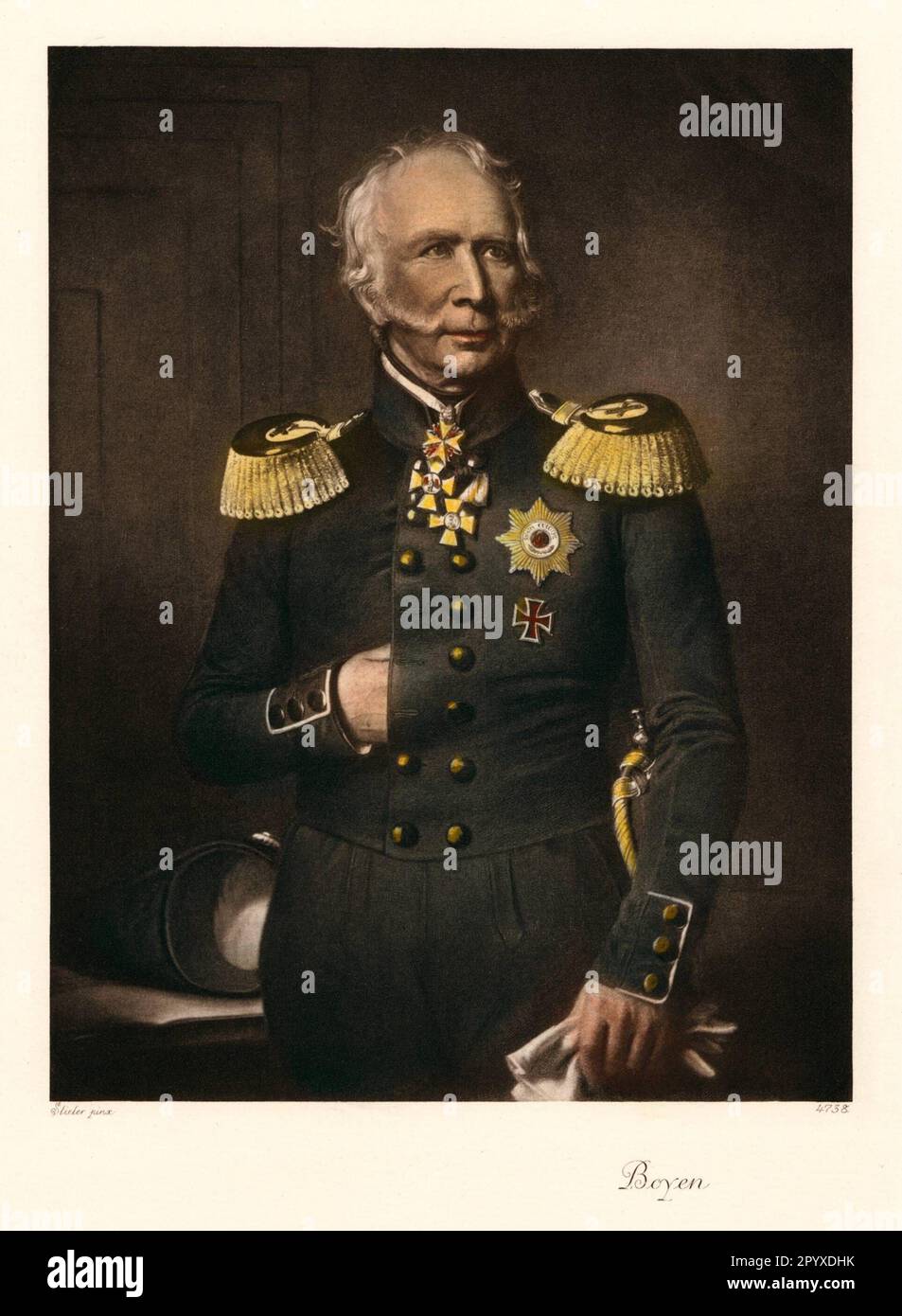 Hermann von Boyen (1771-1848), preußischer General und Kriegsminister von 1814-1819 und von 1841-1847. Trat 1819 aufgrund des Widerstands gegen seine Reformpläne zurück. Gemälde von Joseph Karl Stieler (1781-1858). Foto: Heliogravure, Corpus Imaginum, Hanfstaengl Collection. [Maschinelle Übersetzung] Stockfoto