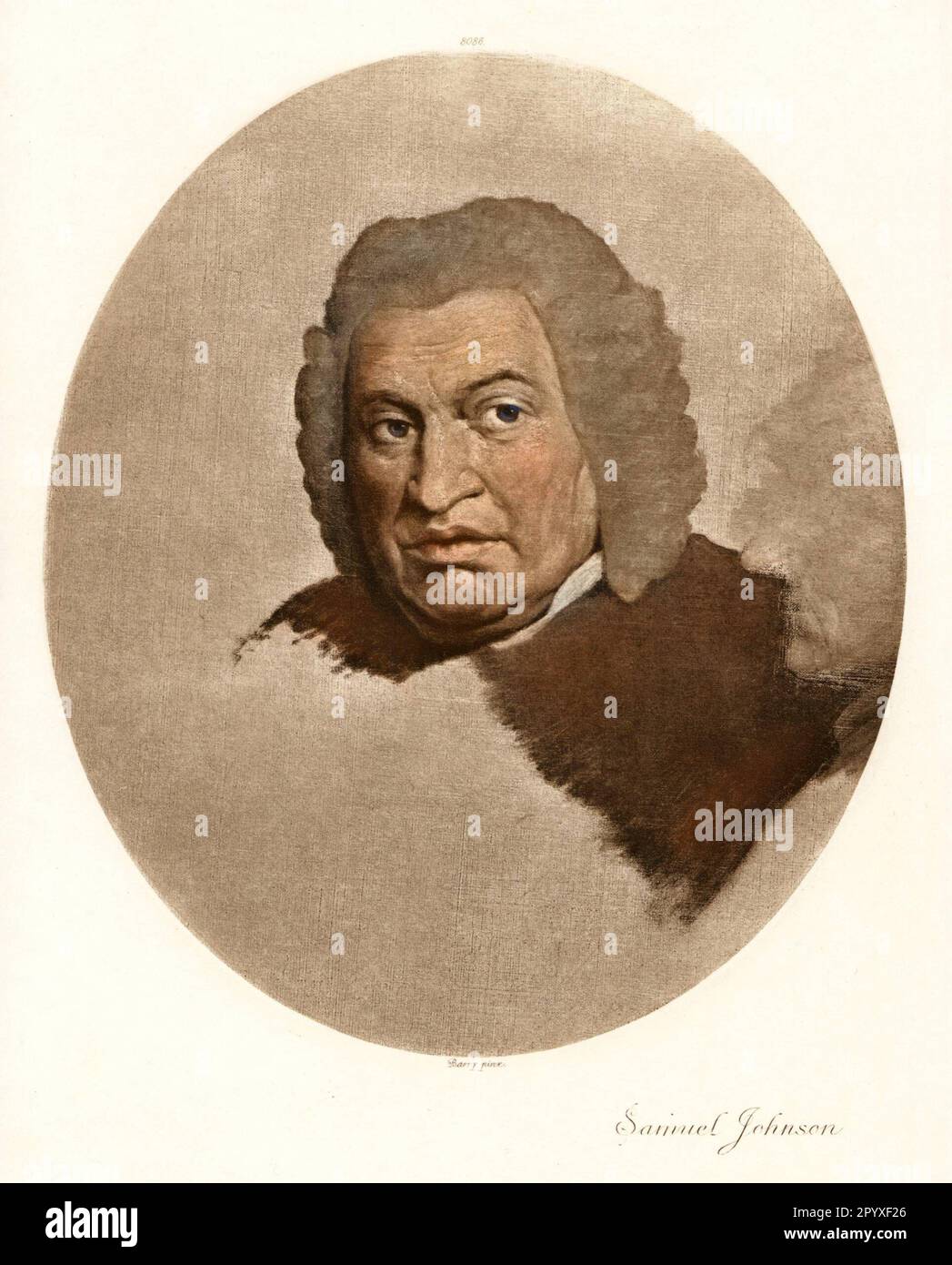 Samuel Johnson (1709-1784), englischer Lexikographer, Schriftsteller und Literaturkritiker. Ein Gemälde von Barry. Foto: Heliogravure, Corpus Imaginum, Hanfstaengl Collection. [Maschinelle Übersetzung] Stockfoto