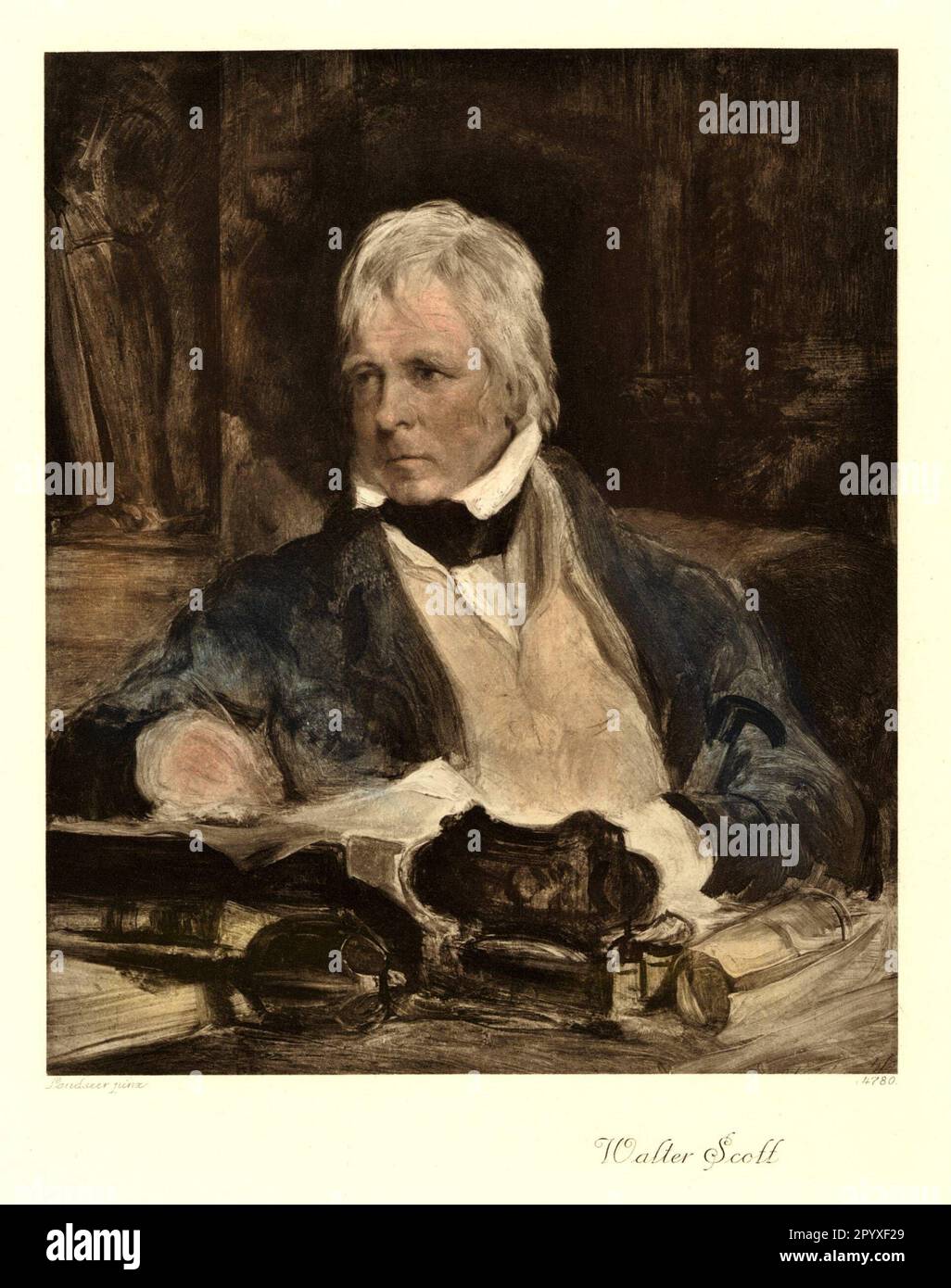 Sir (seit 1820) Walter Scott (1771-1832), schottischer Schriftsteller und Gründer des historischen Romans. Malerei von Landseer. Foto: Heliogravure, Corpus Imaginum, Hanfstaengl Collection. [Maschinelle Übersetzung] Stockfoto