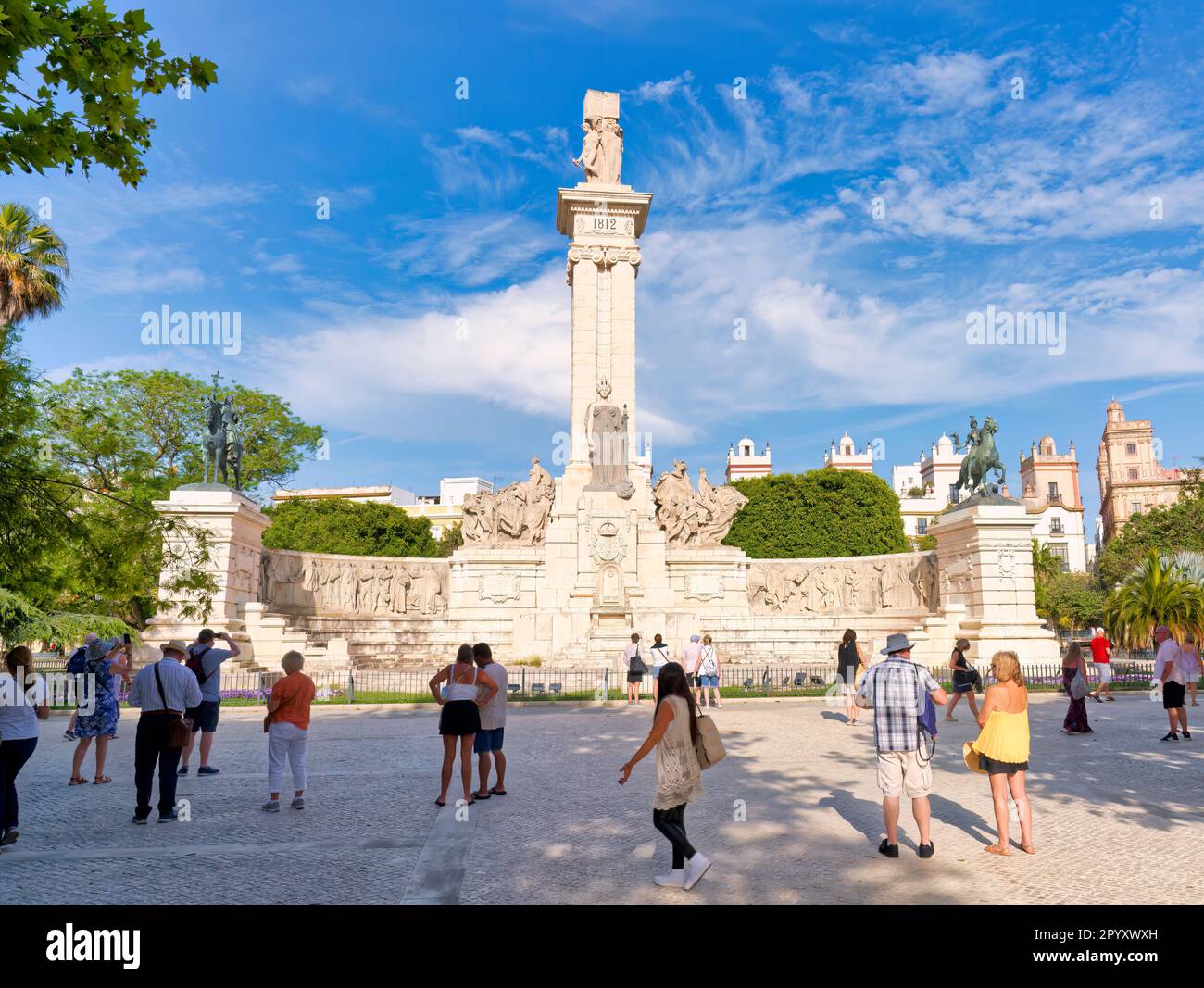 Das Denkmal für die Verfassung von 1812 ist ein Denkmal in Cádiz, Spanien, das der hundertjährigen Unterzeichnung der Verfassung von 1812 gedenkt Stockfoto