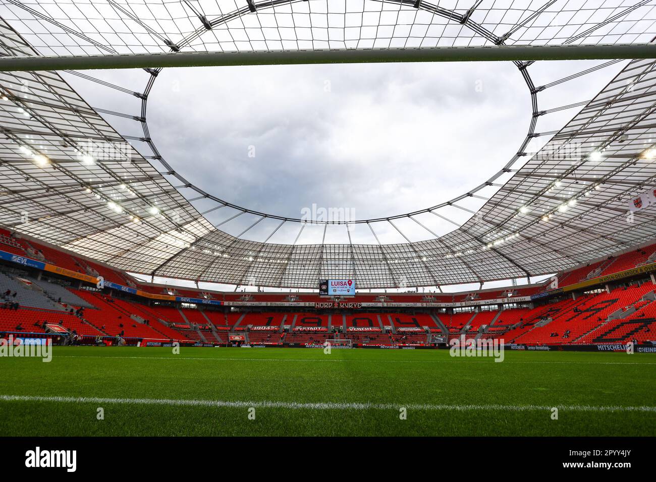 Leverkusen, Deutschland, 05.05.2023: Bayer 04 Leverkusen v. 1. FC Köln, Fußball, 1. Bundesliga, Spieltag 31, Staffel 2022/2023, 31.03.2023 die BayArena, Leverkusen DFL-VORSCHRIFTEN VERBIETEN DIE VERWENDUNG VON FOTOS ALS BILDSEQUENZEN UND/ODER QUASI-VIDEO. Kredit: NewsNRW / Alamy Live News Stockfoto