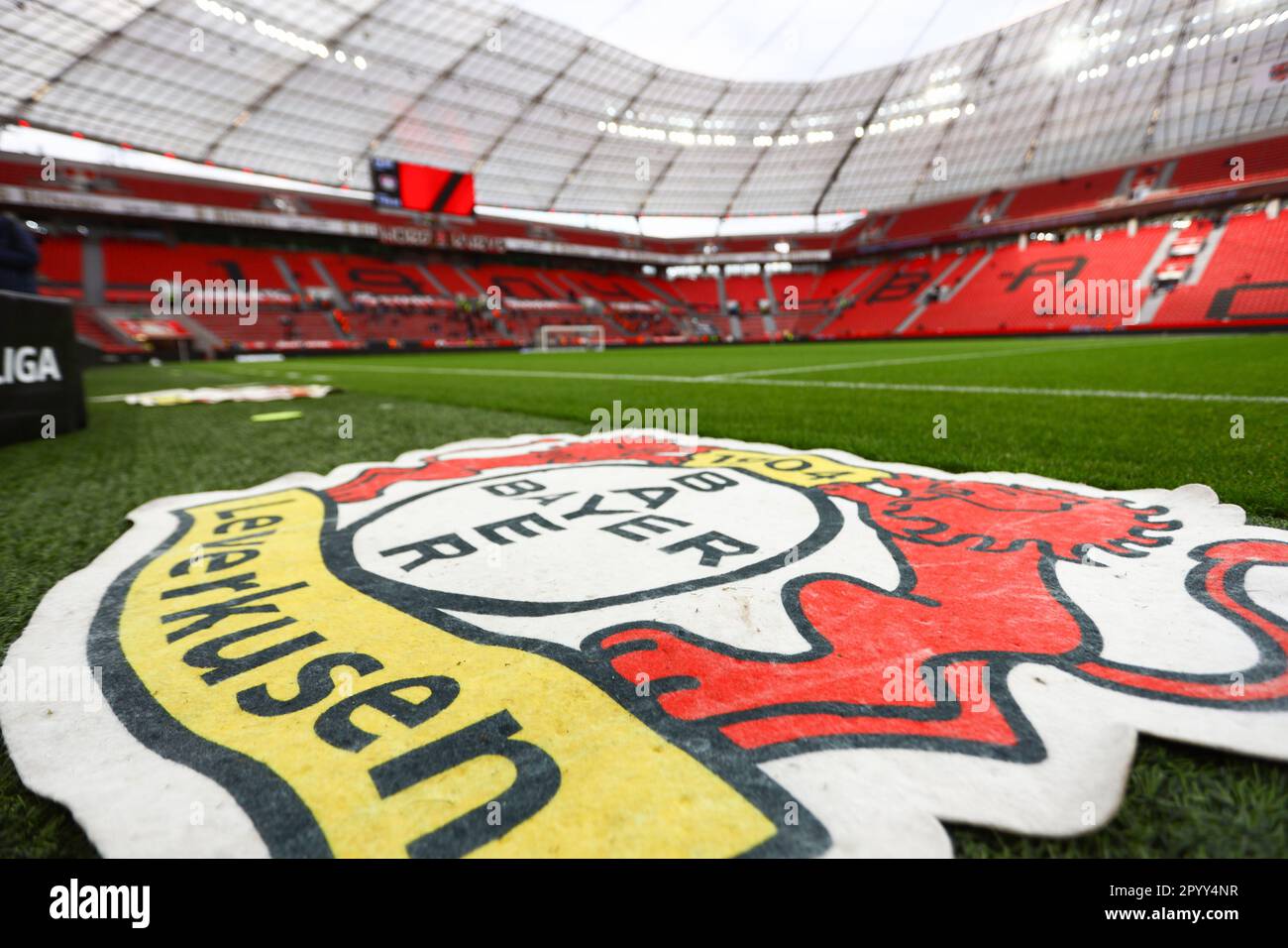 Leverkusen, Deutschland, 05.05.2023: Bayer 04 Leverkusen v. 1. FC Köln, Fußball, 1. Bundesliga, Spieltag 31, Staffel 2022/2023, 31.03.2023 die BayArena, Leverkusen DFL-VORSCHRIFTEN VERBIETEN DIE VERWENDUNG VON FOTOS ALS BILDSEQUENZEN UND/ODER QUASI-VIDEO. Kredit: NewsNRW / Alamy Live News Stockfoto