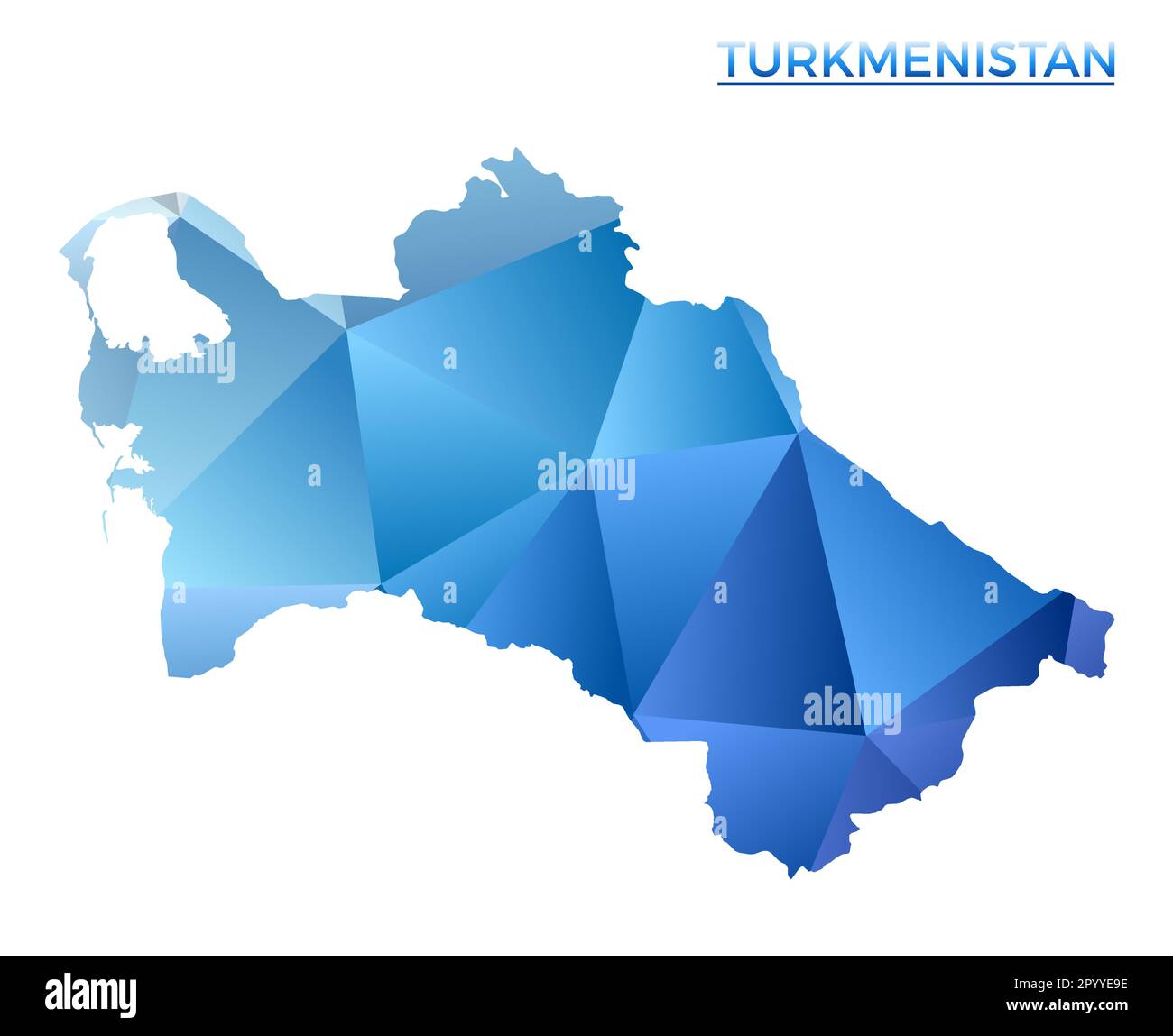 Vektor-polygonale Turkmenistan-Karte. Lebhaftes, geometrisches Country in flachem Poly-Stil. Fesselnde Illustration für Ihre Infografiken. Stock Vektor