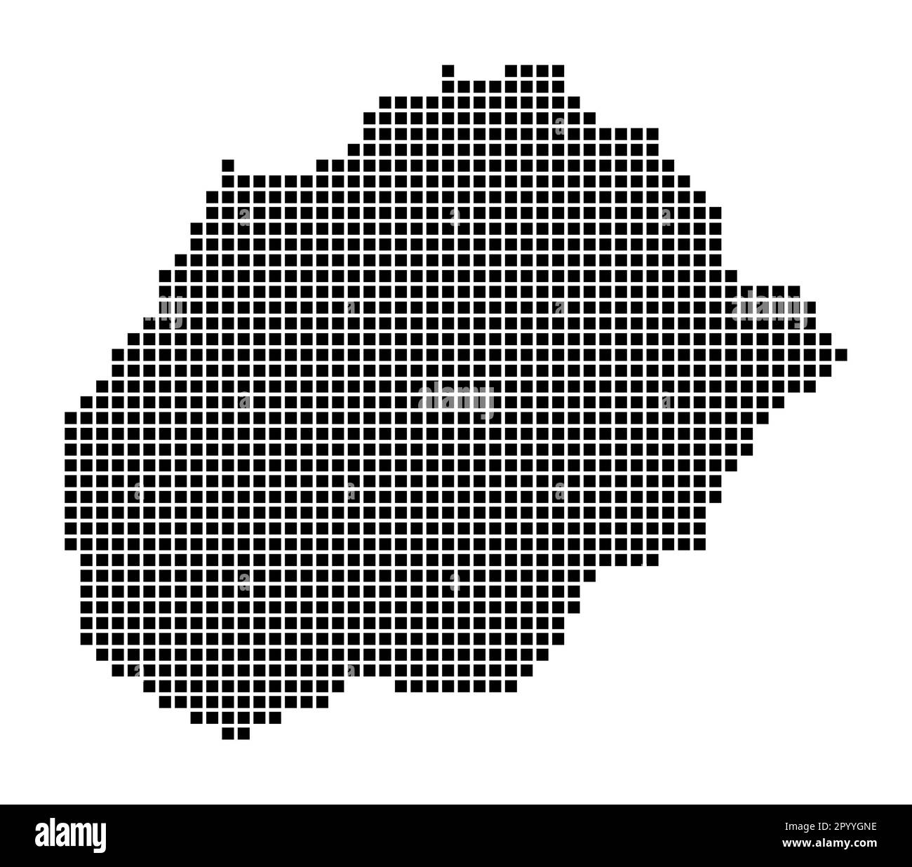 Alegranza-Karte. Karte von Alegranza im gepunkteten Stil. Die Inselgrenzen sind mit Rechtecken für Ihr Design gefüllt. Vektordarstellung. Stock Vektor