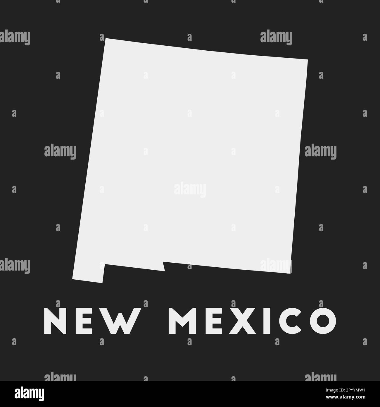 Ikone von New Mexico. US-Karte auf dunklem Hintergrund. Stilvolle Karte von New Mexico mit US-Staatsnamen. Vektordarstellung. Stock Vektor