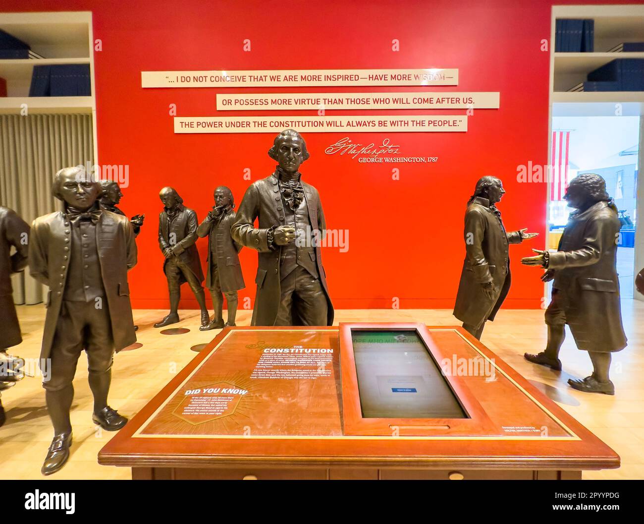 Signers Hall im National Constitution Center in Philadelphia, Pennsylvania Stockfoto