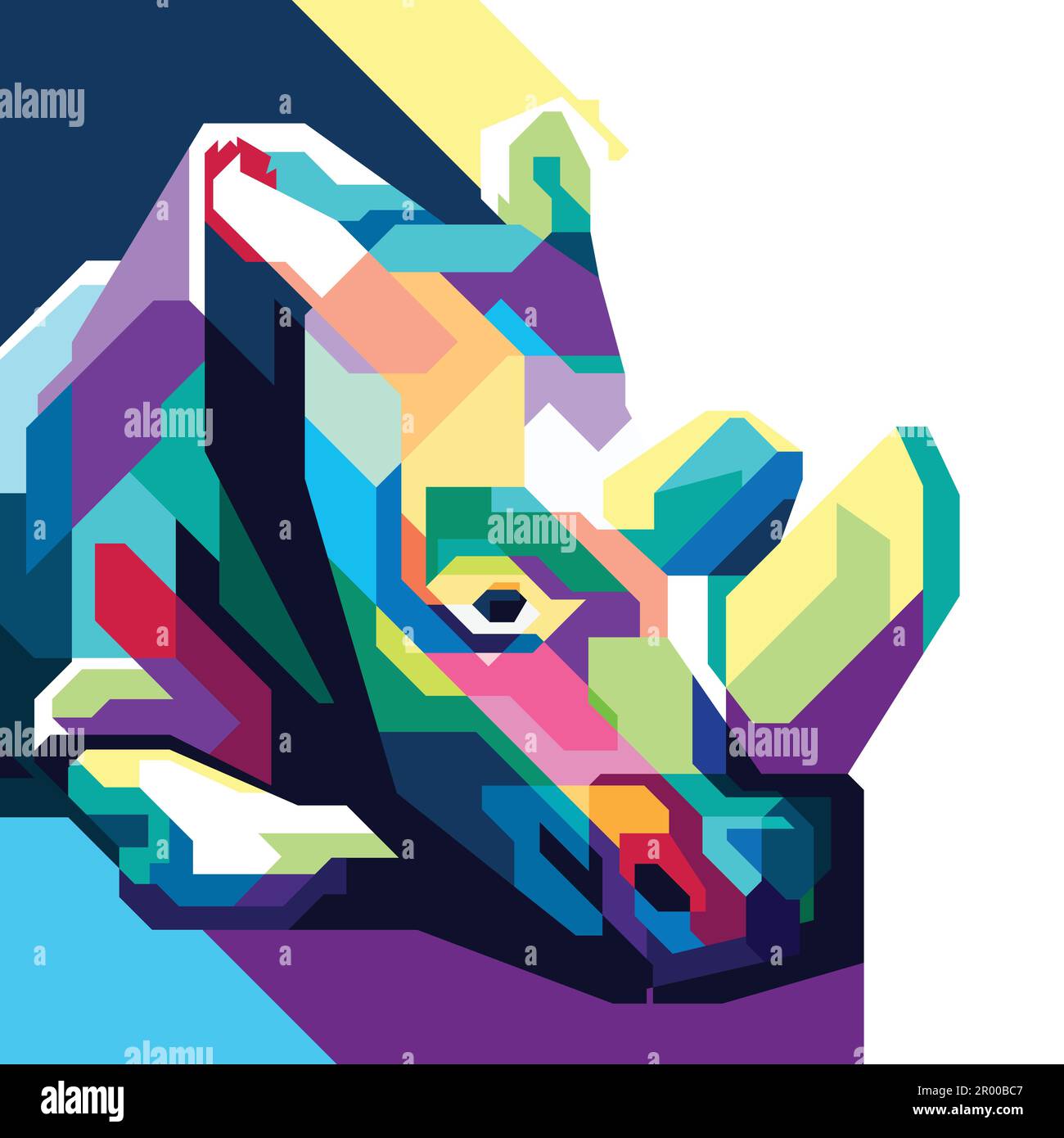 Farbenfrohes Nashorn im Pop-Art-Stil Stock Vektor