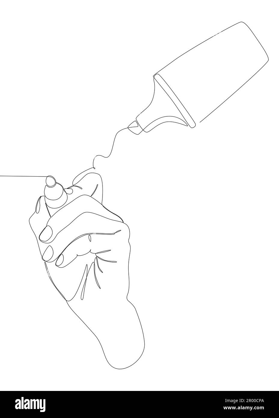 Eine durchgehende Schreibwarenzeile mit Filzstift. Vektorkonzept zur Darstellung dünner Linien. Kontur Zeichnen kreativer Ideen. Stock Vektor