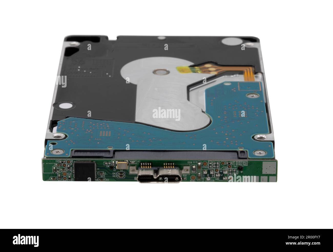 Festplatte isoliert auf weißem Hintergrund Stockfoto