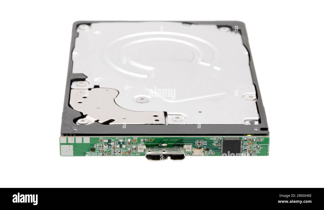 Festplatte isoliert auf weißem Hintergrund Stockfoto