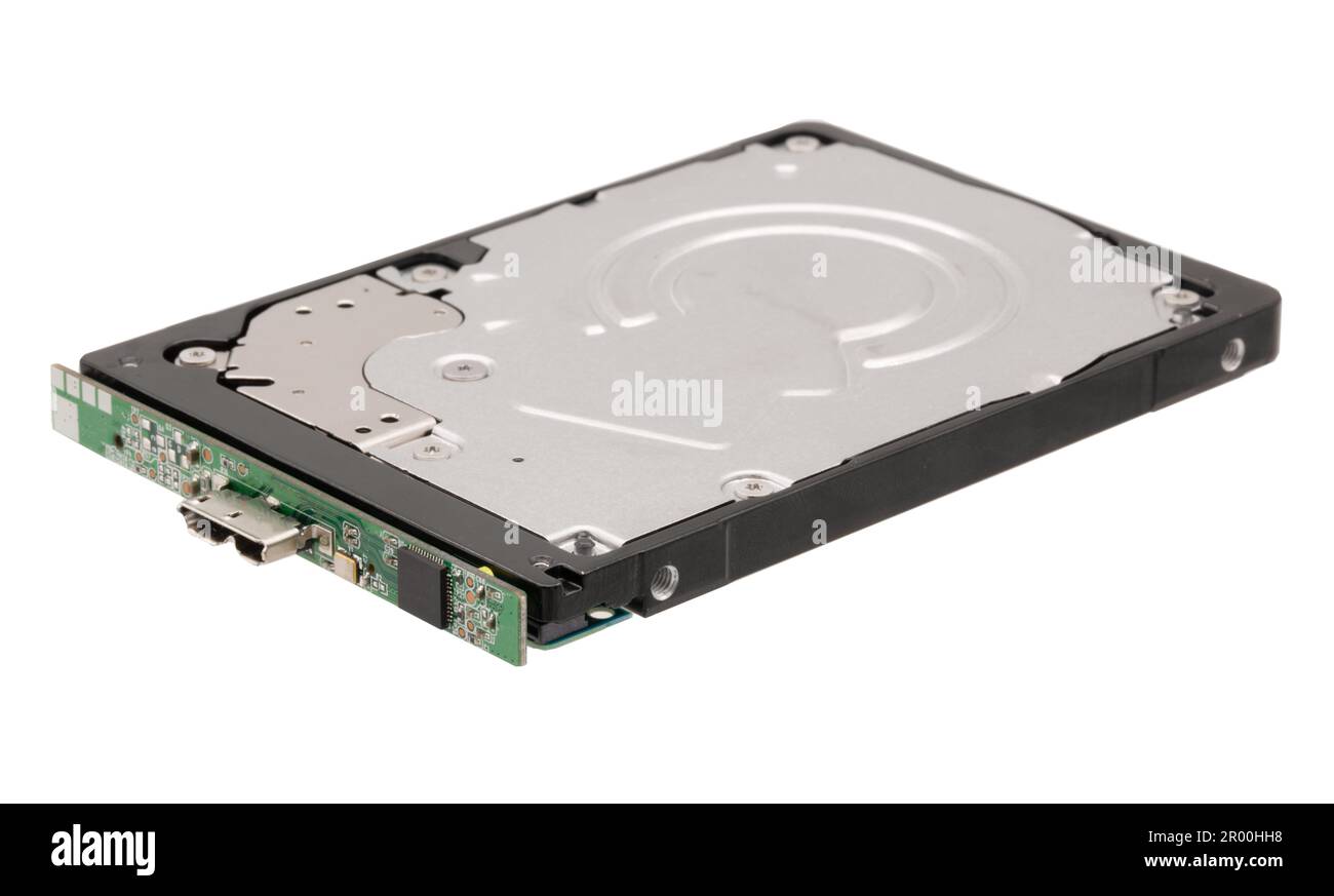 Festplatte isoliert auf weißem Hintergrund Stockfoto