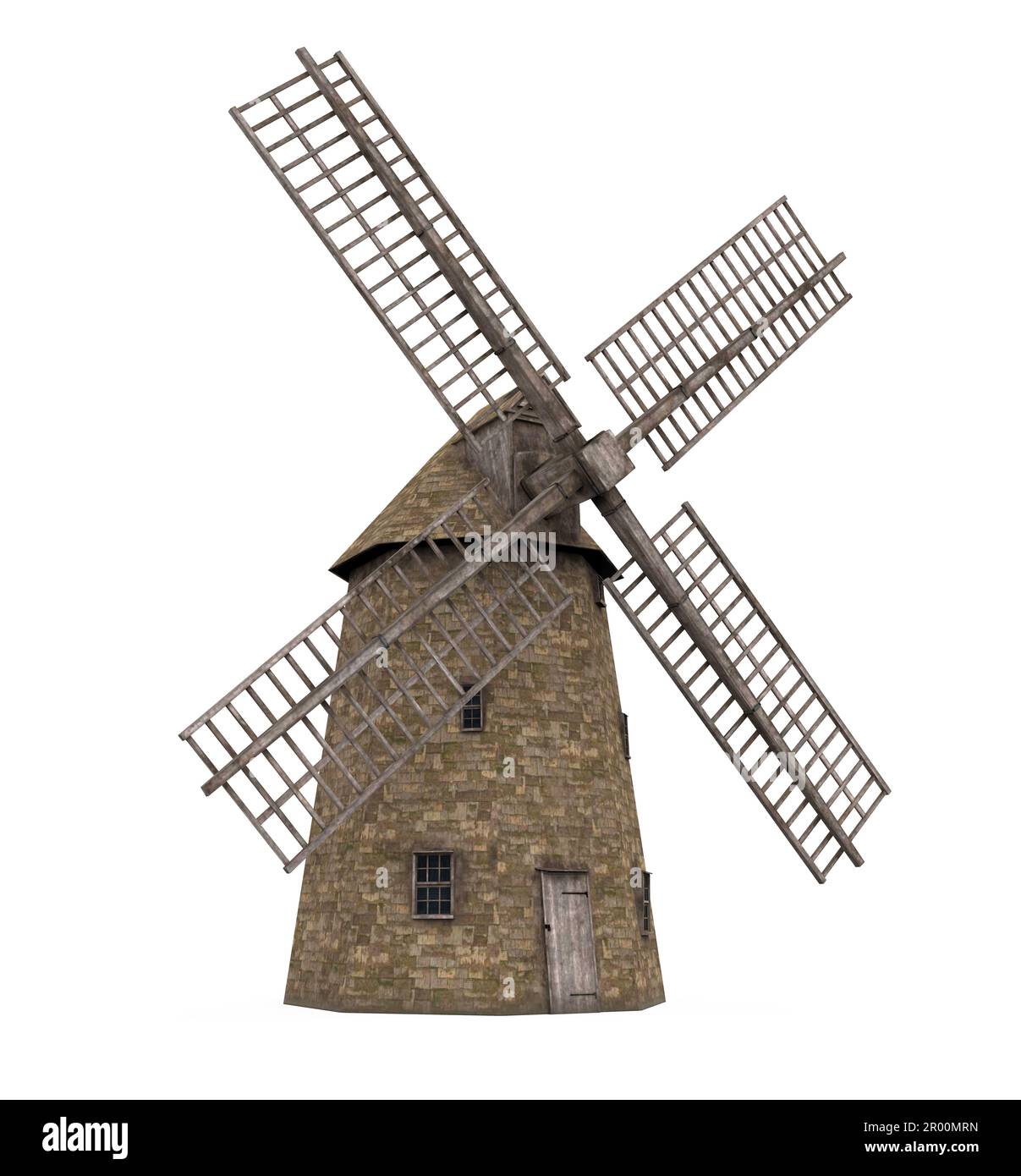 Holländische Windmühle isoliert Stockfoto