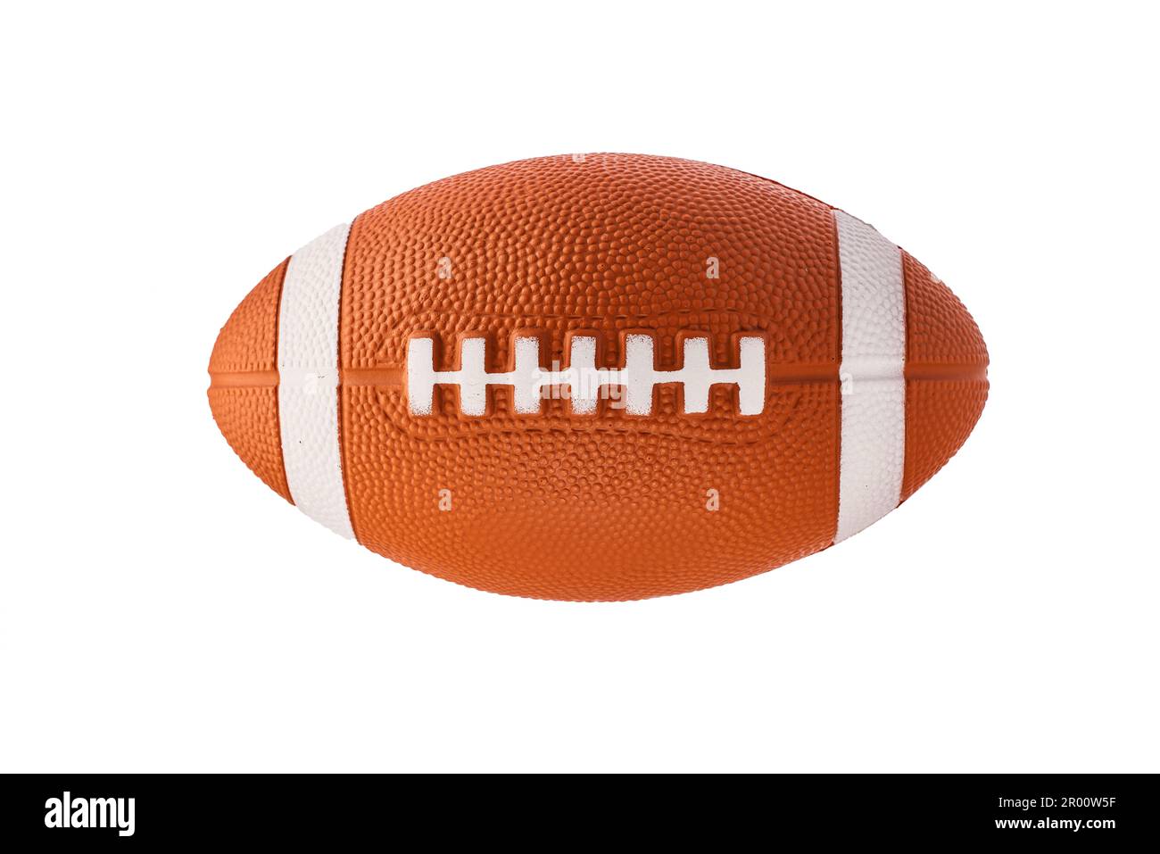 Rugby-Ball, Ellipsoidball für Rugby-Fußball, isoliert auf weißem Hintergrund Stockfoto