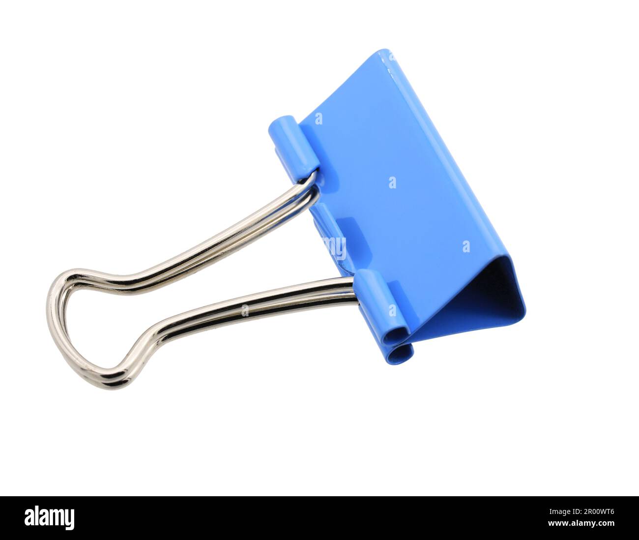 Blaue Klemme isoliert auf weißem Hintergrund Stockfoto