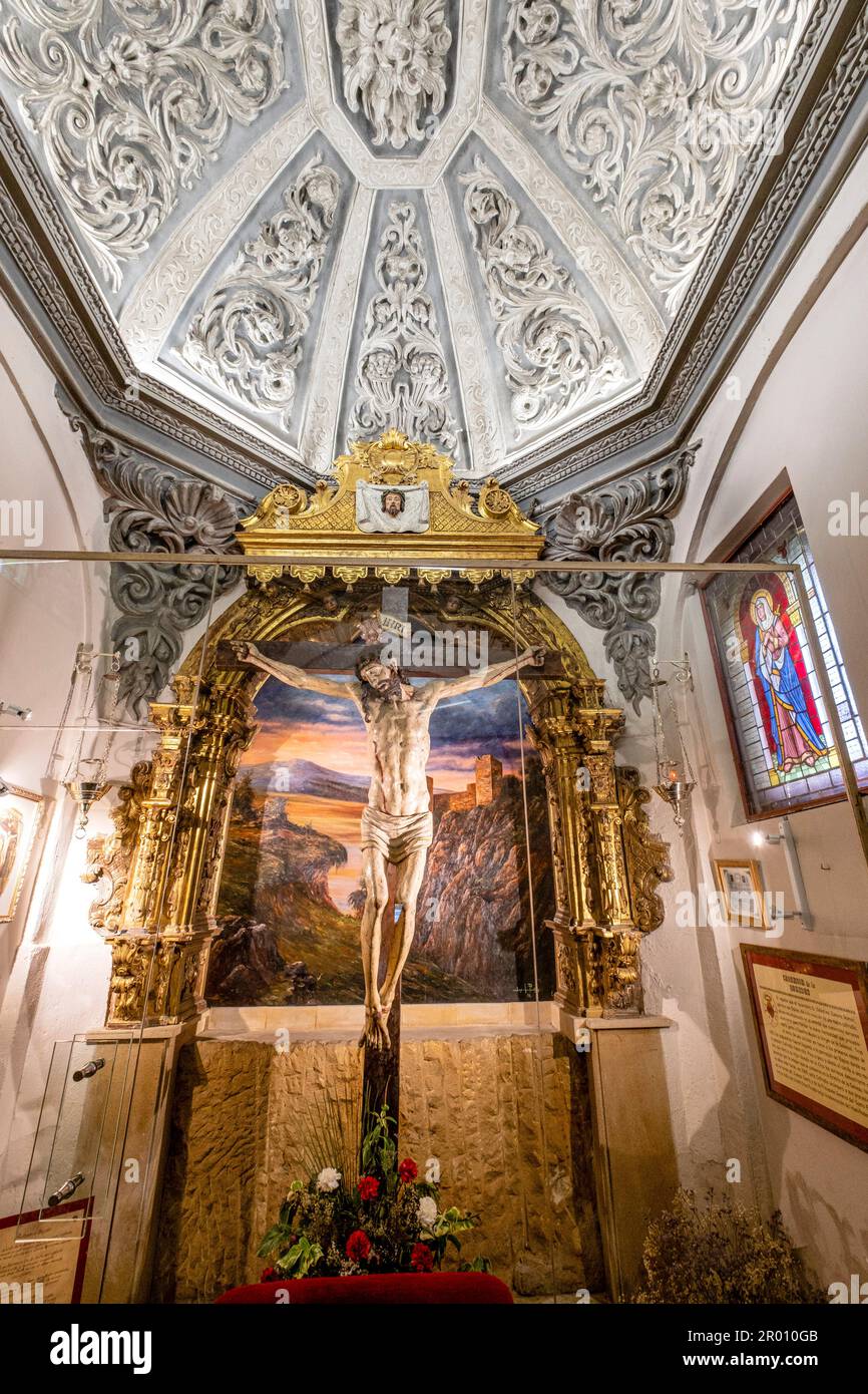 Santo Cristo del Humilladero, siglo XVI, ermita de la Soledad , Siglo XVI y XVII, Alameda de Cervantes, Soria, Comunidad Autónoma de Castilla, Spanien, Stockfoto