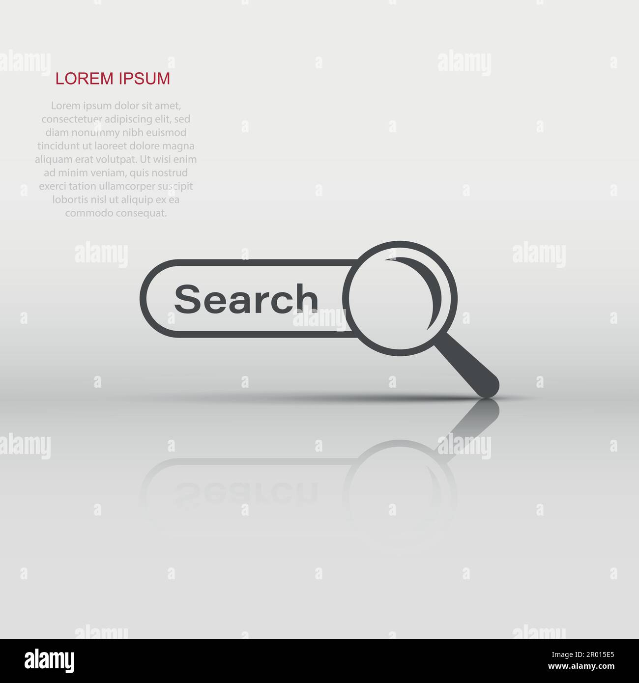 Suche bar Vektor ui-element Symbol im flachen Stil. Suche Formular auf der Website Abbildung: Feld. Suche Geschäftskonzept. Stock Vektor