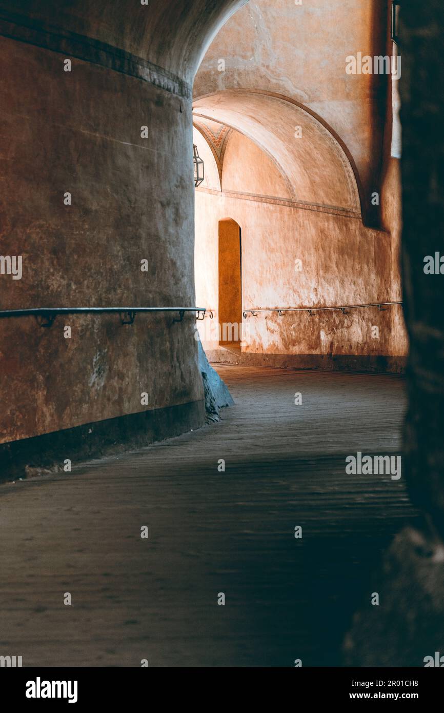 Leere Burg in Cesky Krumlov Stockfoto