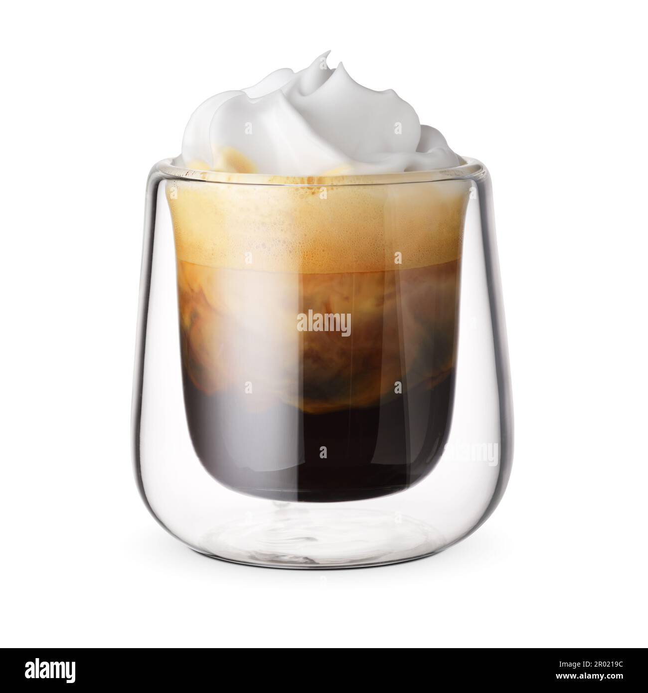 Wiener Kaffee. Espresso Con Panna isoliert auf weißem Hintergrund. Stockfoto