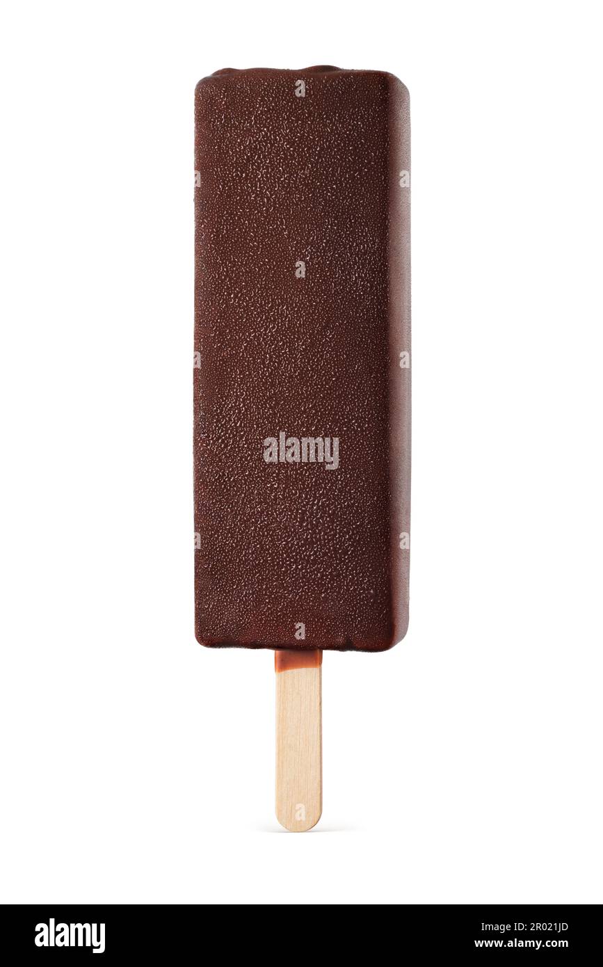 Schokoladeneis-Eisdiele isoliert auf weißem Hintergrund. Stockfoto