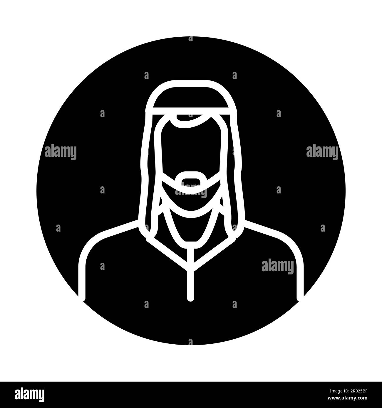 Jude in einer Hutlinie Farbe Symbol. Isoliertes Vektorelement. Skizzieren Sie das Piktogramm für Webseite, mobile App, Promo Stock Vektor