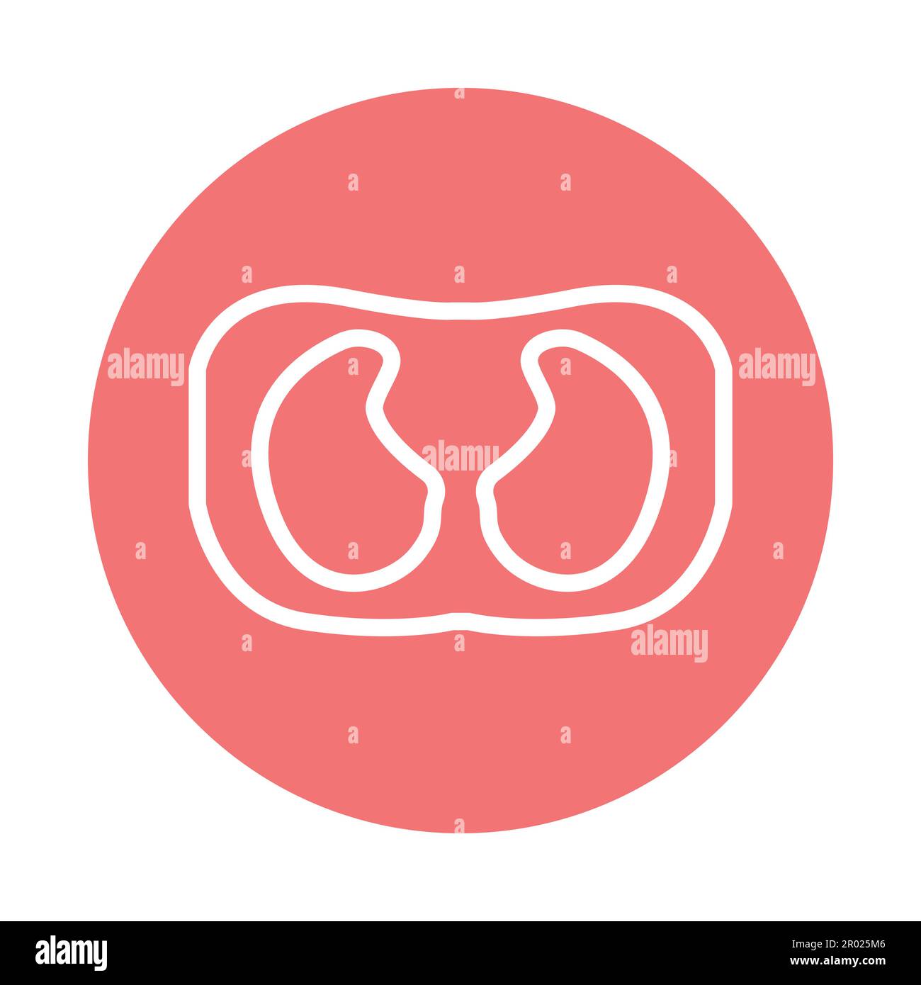 CT-Scan des Farbliniensymbols der Lunge. Isoliertes Vektorelement. Skizzieren Sie das Piktogramm für Webseite, mobile App, Promo Stock Vektor