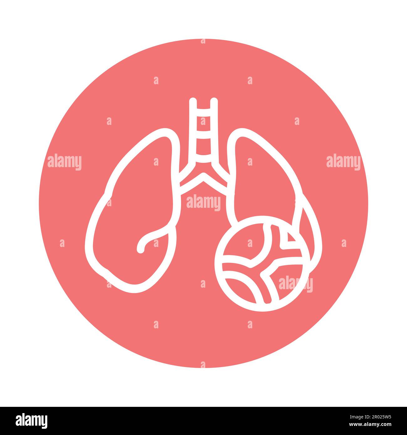Symbol für die Farblinie der pulmonalen Hypertonie. Isoliertes Vektorelement. Skizzieren Sie das Piktogramm für Webseite, mobile App, Promo Stock Vektor