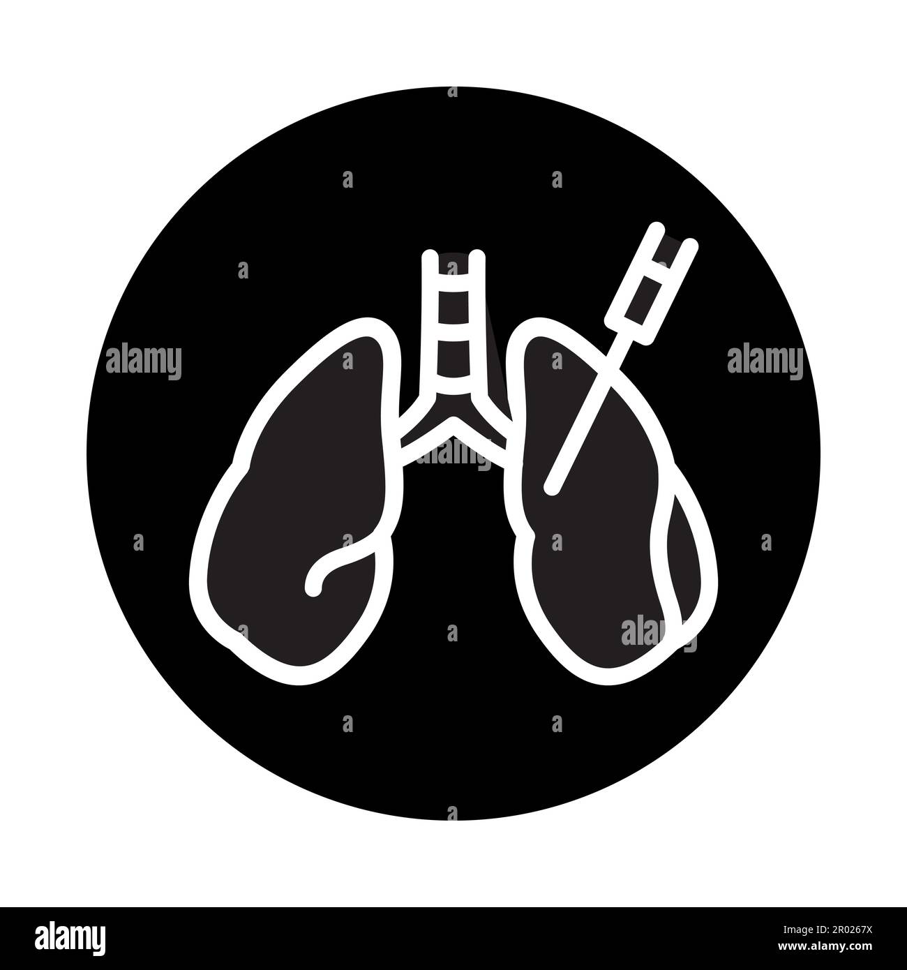 Symbol für die Biopsie-Lungen-Farblinie. Isoliertes Vektorelement. Skizzieren Sie das Piktogramm für Webseite, mobile App, Promo Stock Vektor